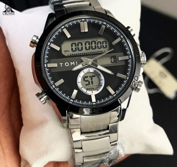 TOMI Original – Digital & Analog Watch | Steel Chain | Multi-Function Display