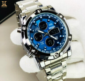 SKMEI 1389 Original – Dual Time Watch | Stainless Steel | Gents Collection