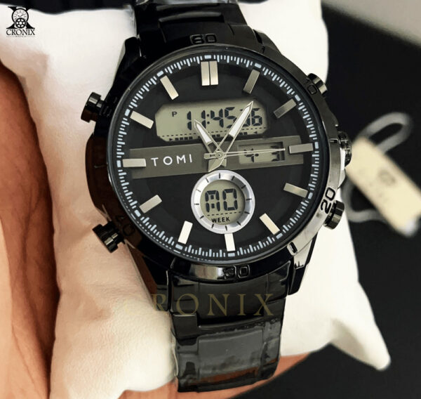 TOMI Original – Digital & Analog Watch | Steel Chain | Multi-Function Display