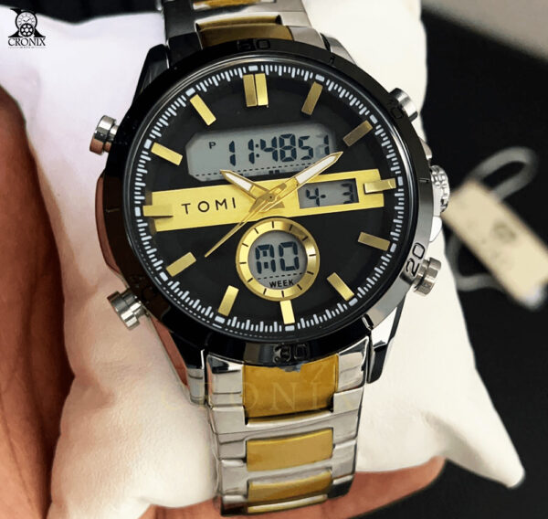 TOMI Original – Digital & Analog Watch | Steel Chain | Multi-Function Display