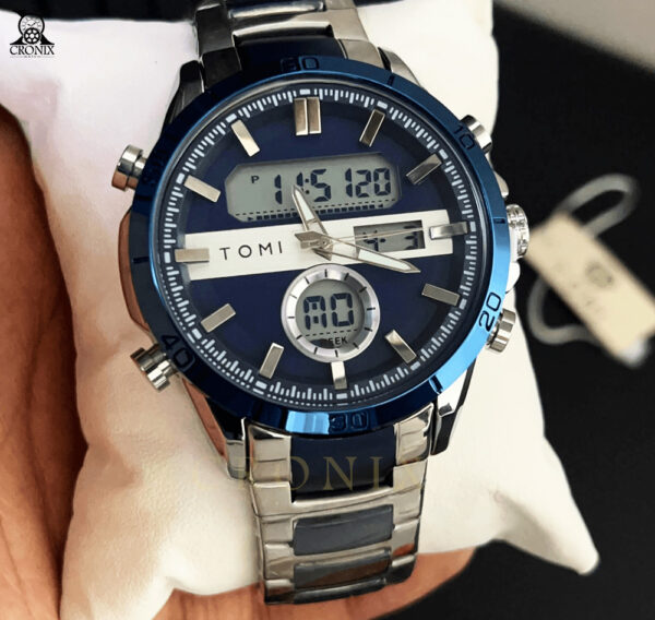 TOMI Original – Digital & Analog Watch | Steel Chain | Multi-Function Display
